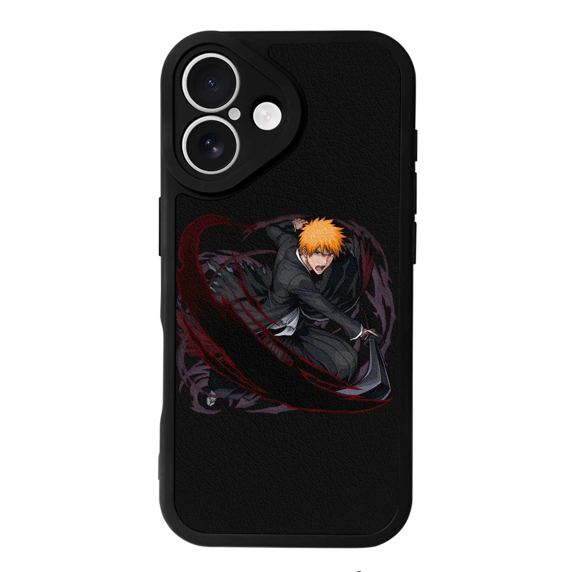 ブリーチ 黒崎一護（くろさき いちご）BLEACH Kurosaki Ichigo 【iPhone 16シリーズ対応】シリコンスマホケース（レザー調） 材質：シリコン